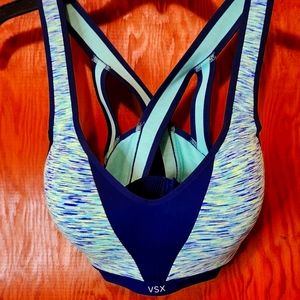 VICTORIA SECRET SPORTS BRA NWOT TEAL AND NAVY BLUE SIZE 34D